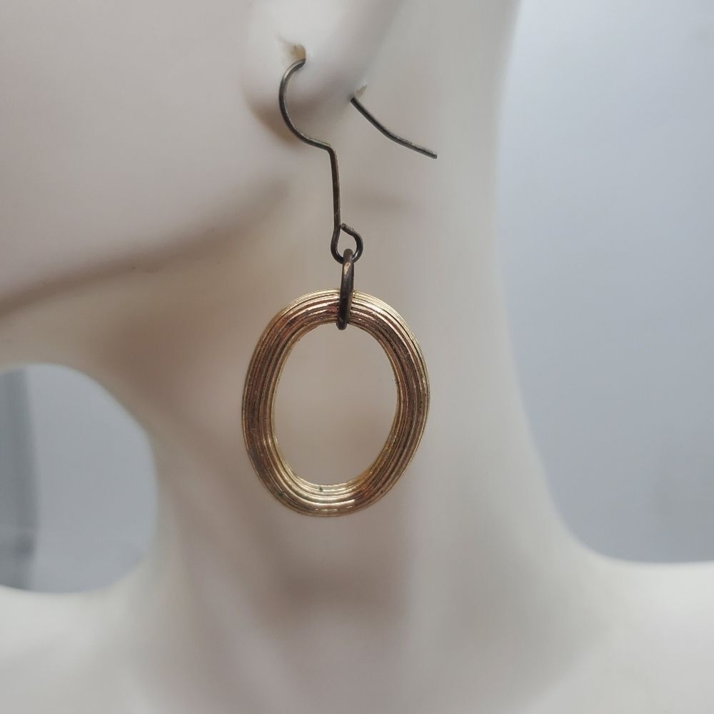 Midcentury round dangle earrings‎